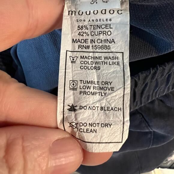 Mododoc Jogger Pant Women's Size XS Navy Licorice Mid Rise Zip Ankle - Picture 9 of 9